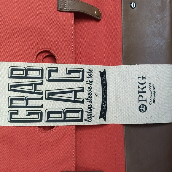 PKG Coral/Brown 15"|16" Grab Bag Laptop Sleeve - Picture 2 of 9